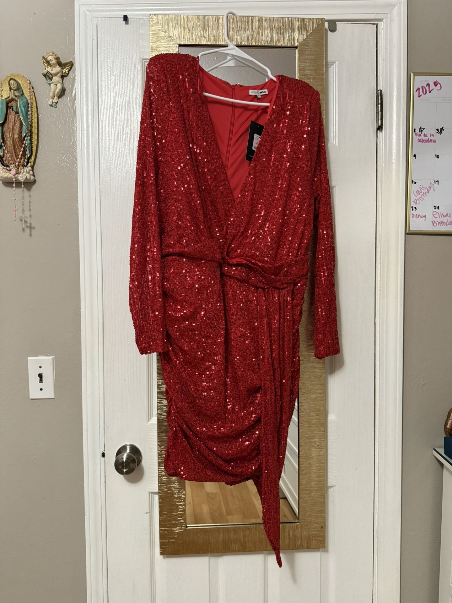 Red Sequin Dress