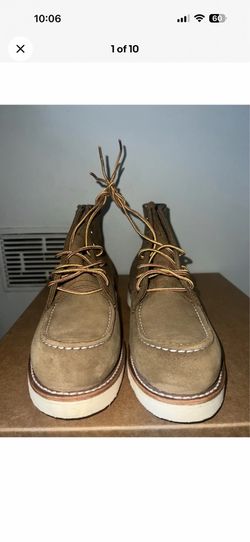 Red wing heritage 8881 Moc toe boots, olive Mohave leather, size 10D