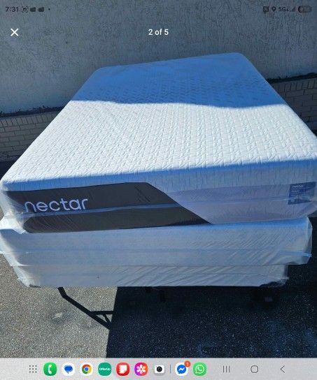 Brand New Queen Size Plush Nectar Classic Memory Foam 5.0 Mattress In Plasticc