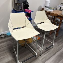 Real Good Metal Counter Stool White x2