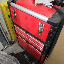 Portable Steel And Plastic Stackable Rolling Upright Trolley Tool Box With 3 Drawer