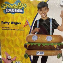 New, Kid’s SpongeBob Patty Wagon Inflatable Costume. 