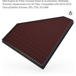 K&N Air Filter For Chevrolet Camaro “2013 - 2019”