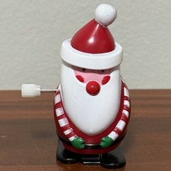 Christmas Santa Claus Walking Wind Up Collectible Toy
