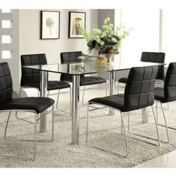 Black Modern Dining Table Set 