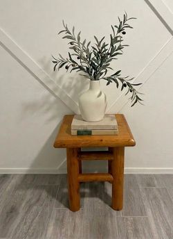 Wooden log side table