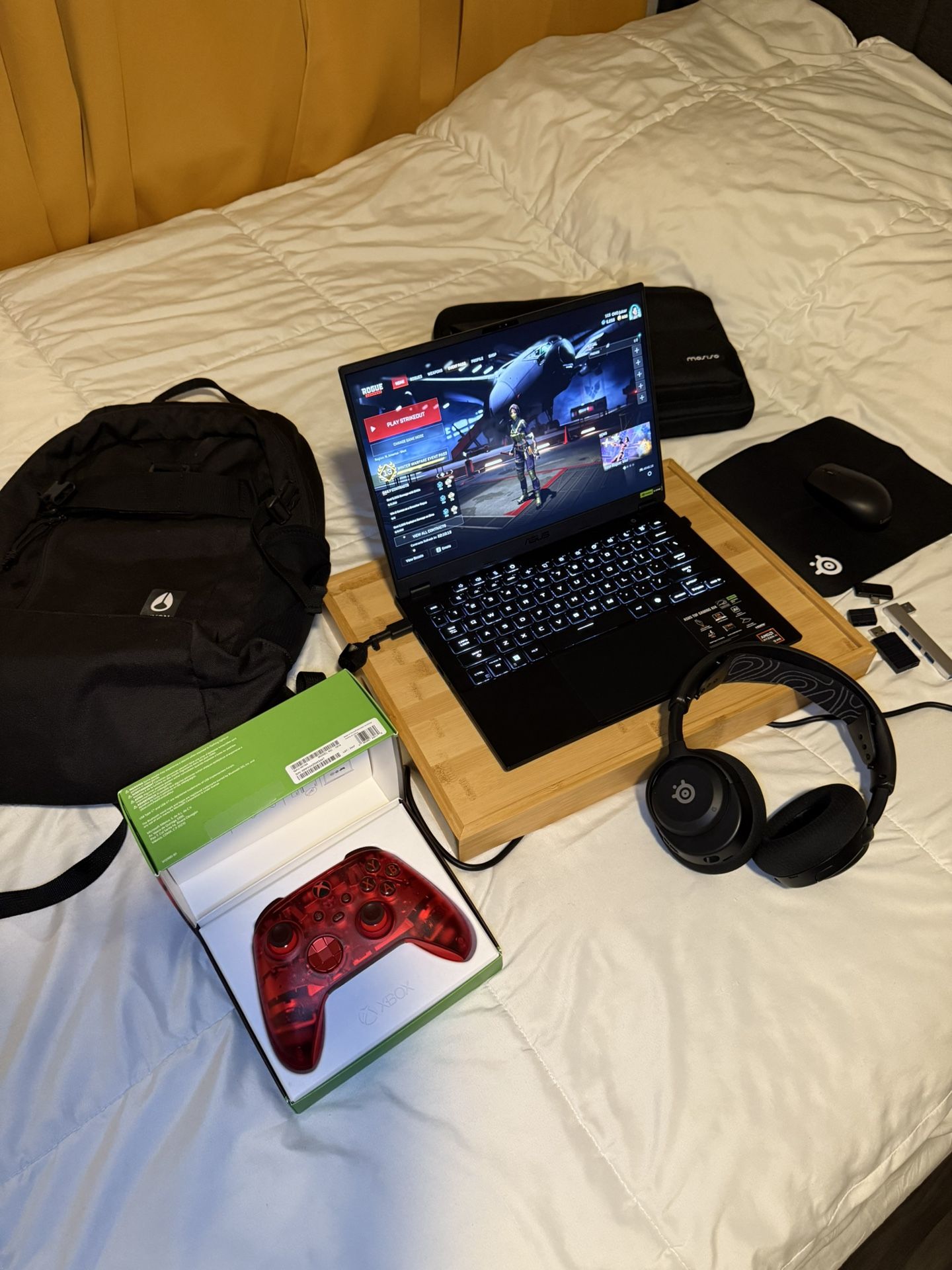 ASUS TUF A14 (Ryzen 9 / RTX 4060) + 4-Yr Warranty + Extras (Controller, Headset, Bag)