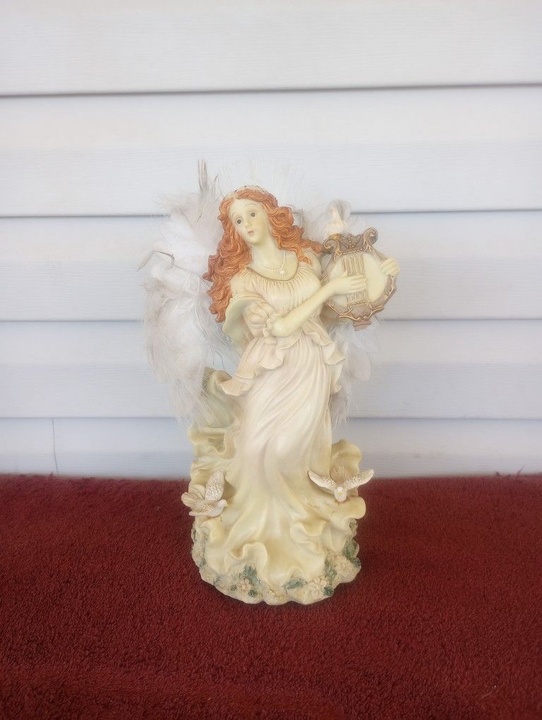 Rejoice Angel With Harp , Base and Wings Light Up