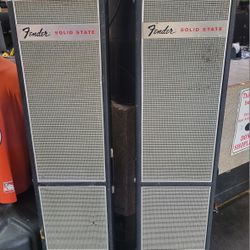 Vintage and Rare! Fender PA 4100 100 Watt Solid State PA - With 2 Speaker Columns
