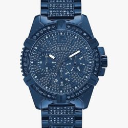 GUESS Men’s Frontier Blue Crystal Chronograph Watch (Like New)