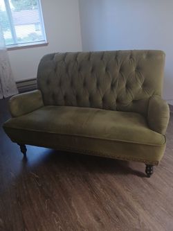 OLIVE GREEN LOVE SEAT