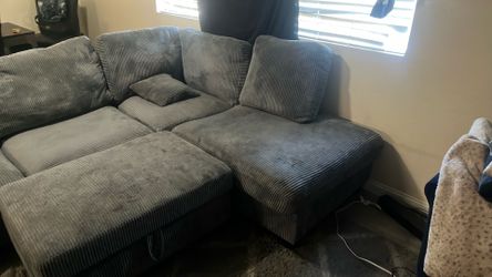 Sectional couch grey with autumn