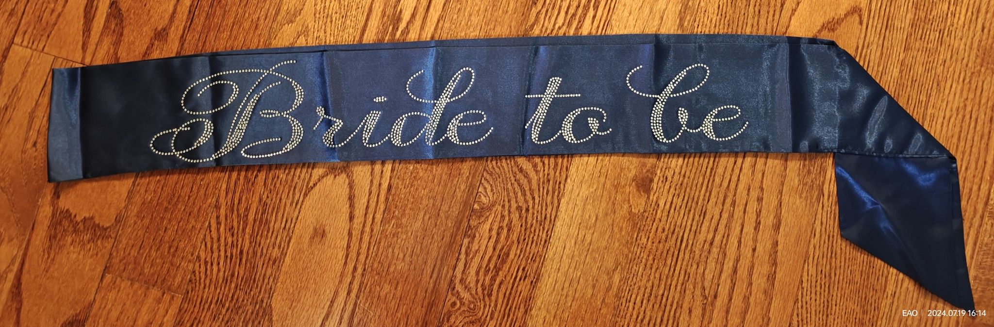 Navy Blue Satin Bride To Be Sash