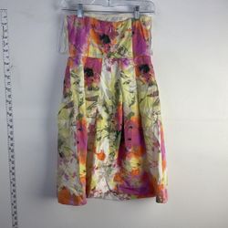  J. Crew  Strapless Floral Dress Women's Size 6 M Medium L Large 