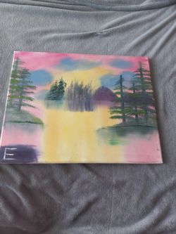 Oil Painting Of A Calm Lake