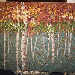 Contemporary Landscape Abstract Oil Painting On Canvas Textured Tree Painting Abstract Art Wall Paintings Handmade 3D painting Home Office Decorations