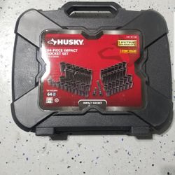Husky 64 Piece Impact Socket Set 1/2" Drive SAE MM 