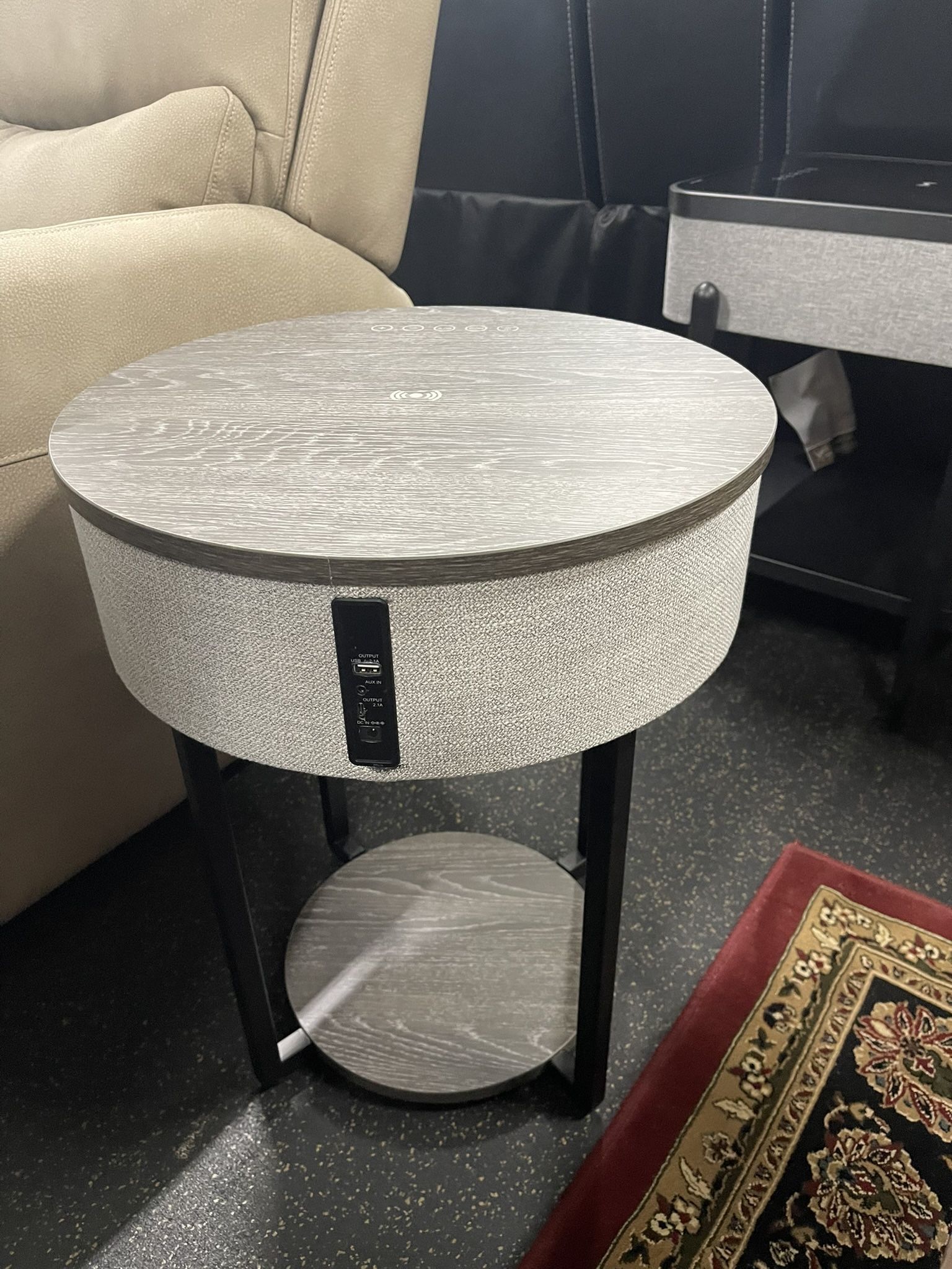 End Table With Built In Speaker & Wireless Charger On Sale