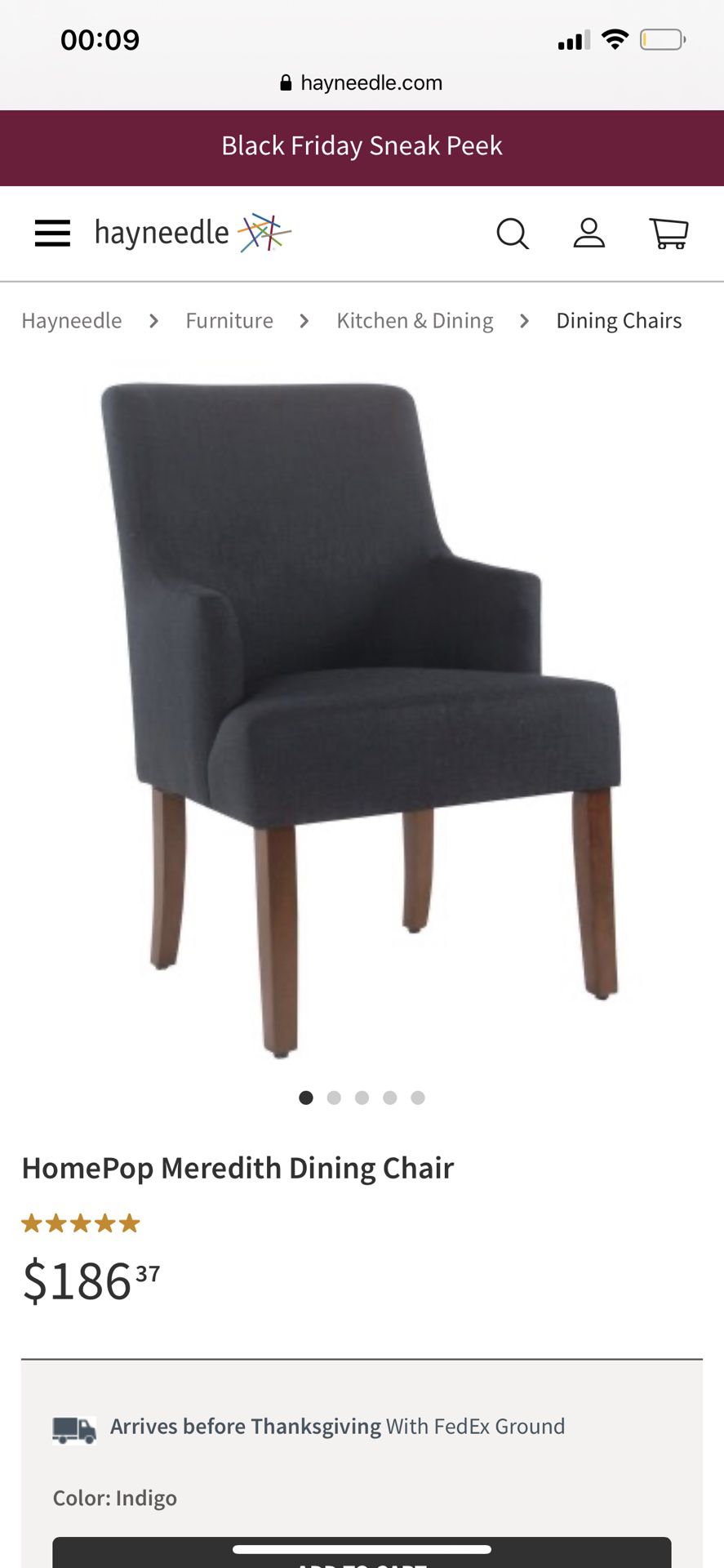 Navy blue dining chair (2)