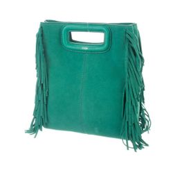 New Maje Fringe Fringe-Trimmed Suede Crossbody $275.00