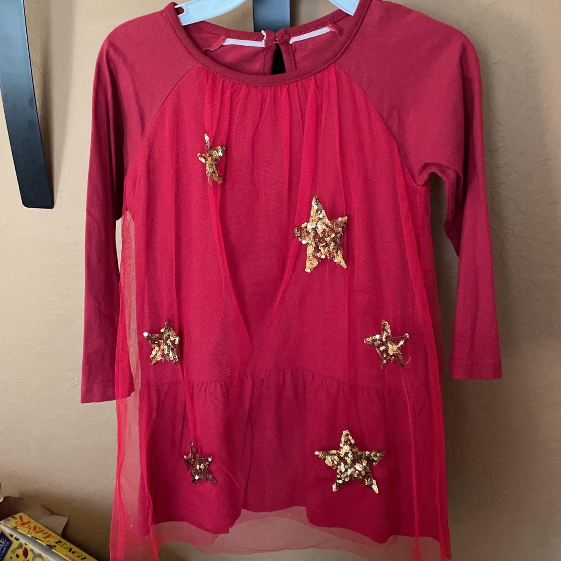 Red Dress With Gold Stars 