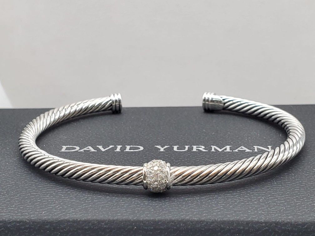 David Yurman Sterling Silver With Diamonds Center Station