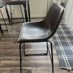 Brown Leather Bar Stools 