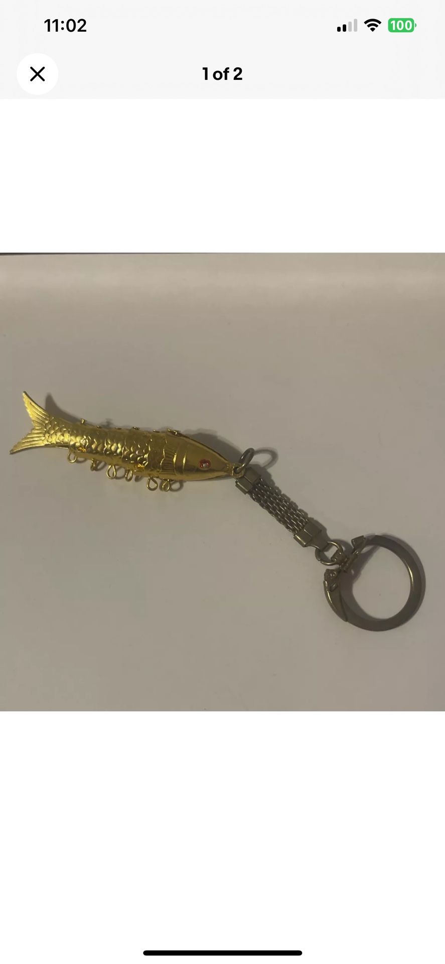 Gold Tone Fish Keychain