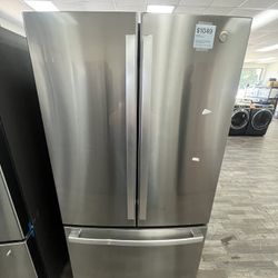 35.75”W GE French Door Fridge, Open Box, Minimal Wear, One Yr Warranty