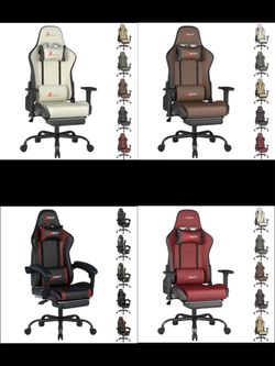 (4 colors) New in box Gaming Chair, Ergonomic Office Chair with Footrest and Lumbar Massage Support, Comfortable Computer Chair Height Adjustable with