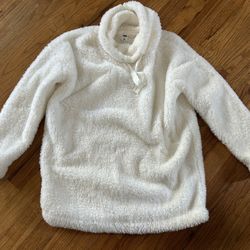 White fleece sweatshirt size small 