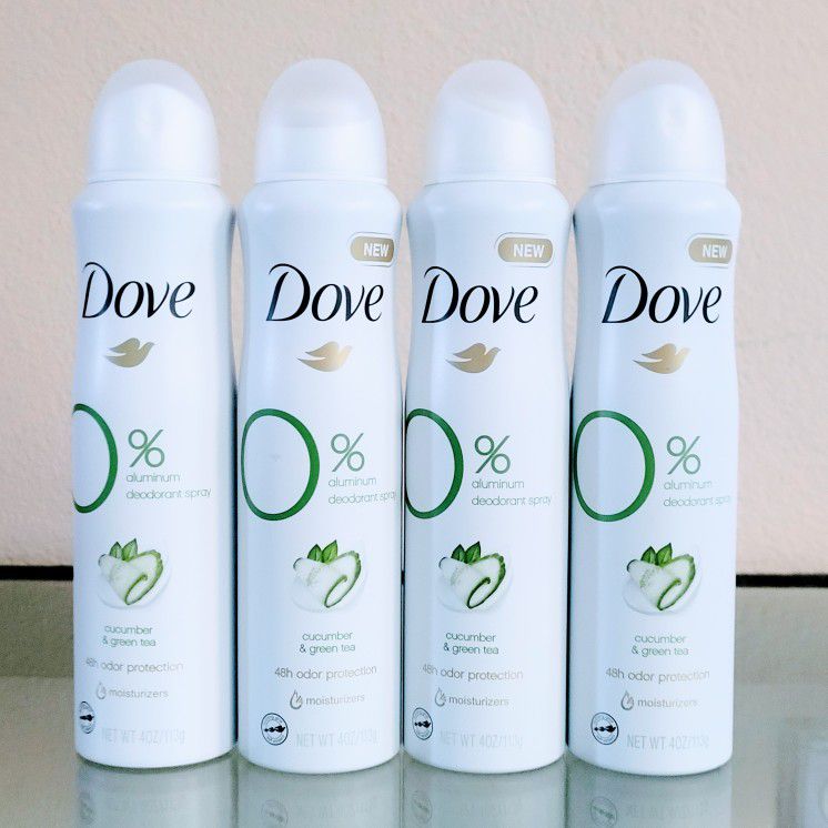 (4) Dove Cool Cucumber Zero Aluminum Deodorant Sprays - $20 For All FIRM 