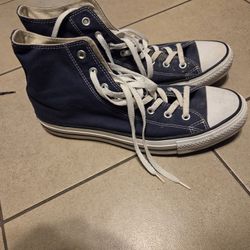 Converse Blue HI Top Chucks Size 12 Men