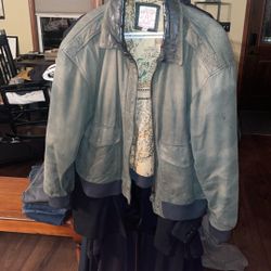 Vintage Leather Bomber Jacket