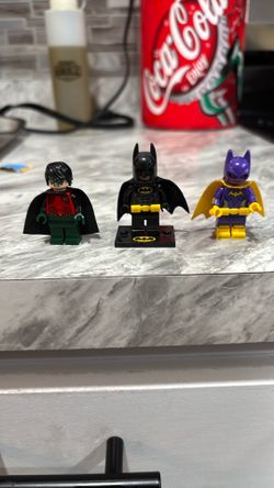 Lego Batman, Robin, and batgirl
