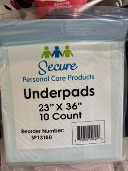Secure Brand Underpads $2/Pack (10 Underpads)
