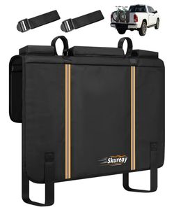 Skureay Tailgate 2 Bike Pad for E-Bike and Mountain Bike, Outdoors Tailgate Protection Pad with Additional Replaceable E-Bike Straps, Ebike Tailgate B