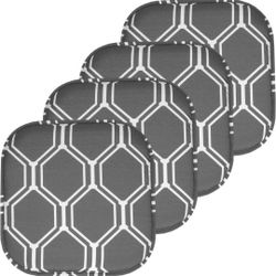 (New in Box) 
Sweet Home Collection Chair Cushion Memory Foam Pads Honeycomb Pattern Slip Non Skid Rubber Back Rounded Square 16" x 16" Seat Cover, 4 