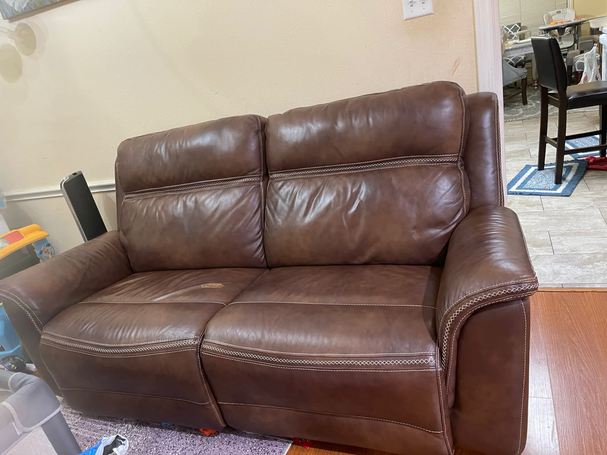 Power Recliner Sofa Leather Loveseat