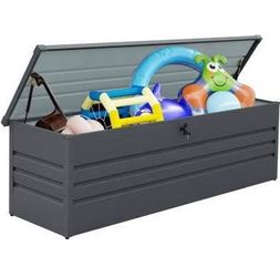 New in Box  260 Gallon Metal Deck Box Waterproof Extra Large Outdoor Stroage Box