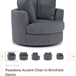 Gray Barrel Swivel Chair