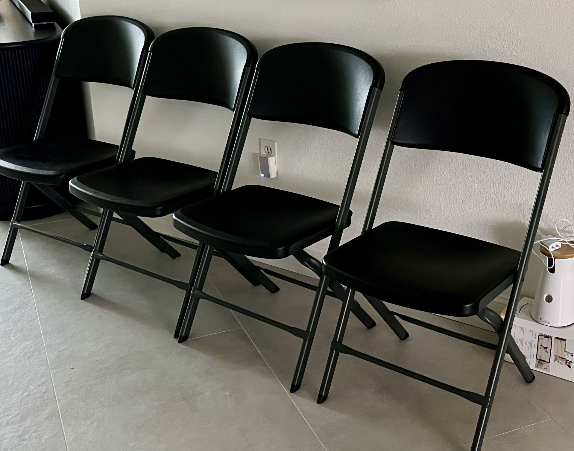 4 Black Folding Chairs