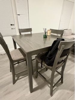 light grey table