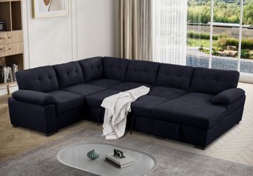 New! Sectional Sofa Bed, Sofabed, Large Sectional Sofa With Pull-out Bed, Sectionals, U-shaped Couch, Sofa With Storage Chaise, Upholstered Sofa Couch