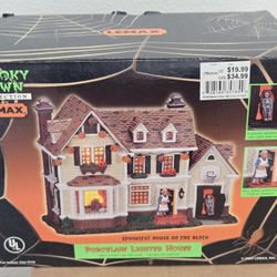 Lemax Spooky Town Spookiest House On The Block Lighted Halloween Village Building New