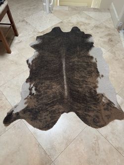 Faux Cowhide Rug Brown and Black