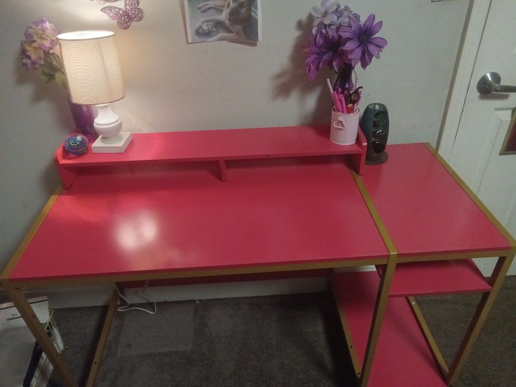 Pink & Gold Desk