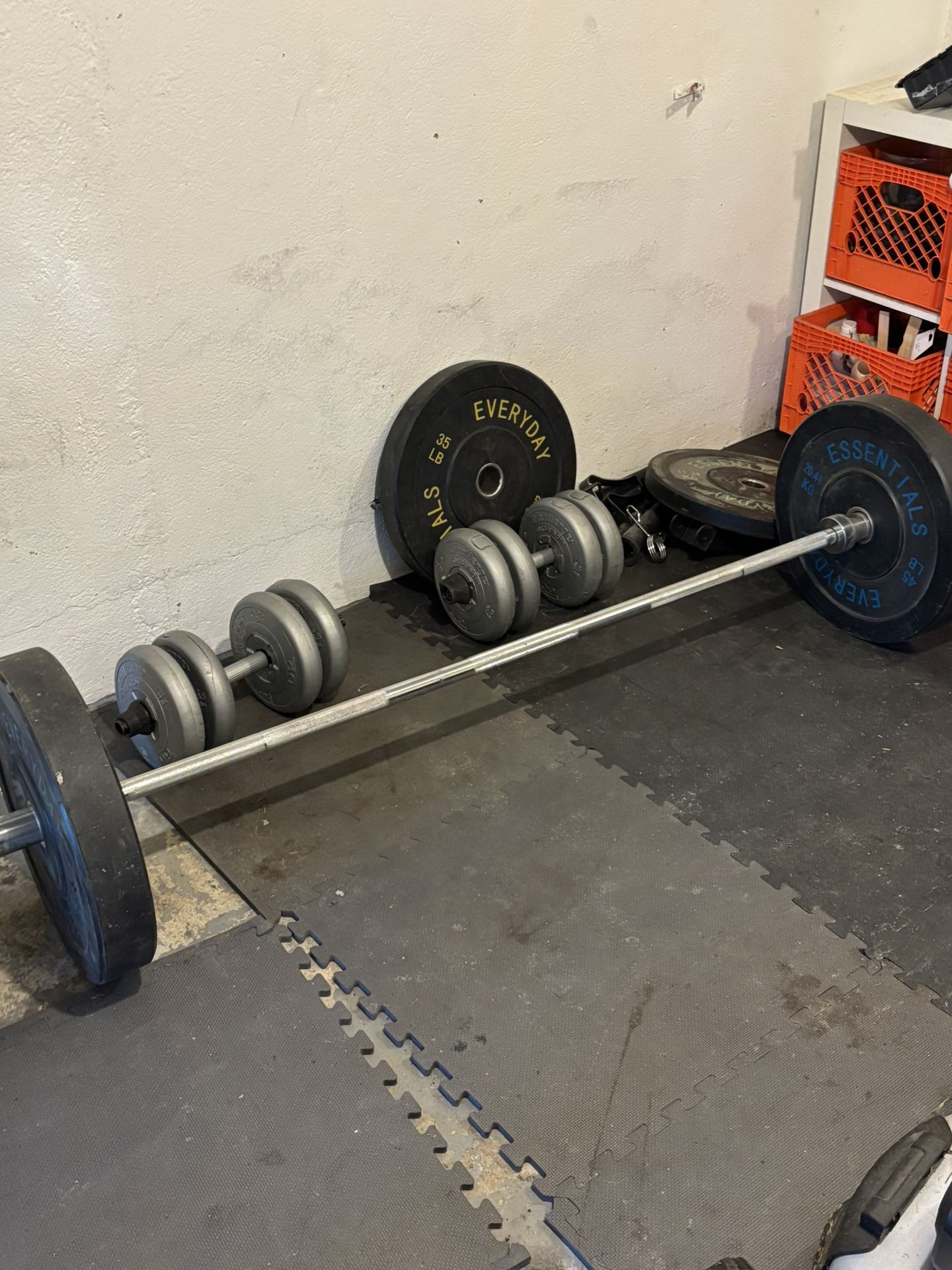 Weight Lifting Bar And Weights