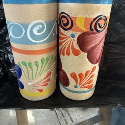Mexican Hand painted Art Set/2 
