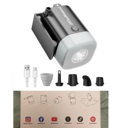 Portable Air Pump with LED Lights